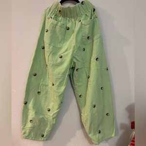 BDG Neon Embroidered Corduroy Peace Cropped High Waist Pants size Medium